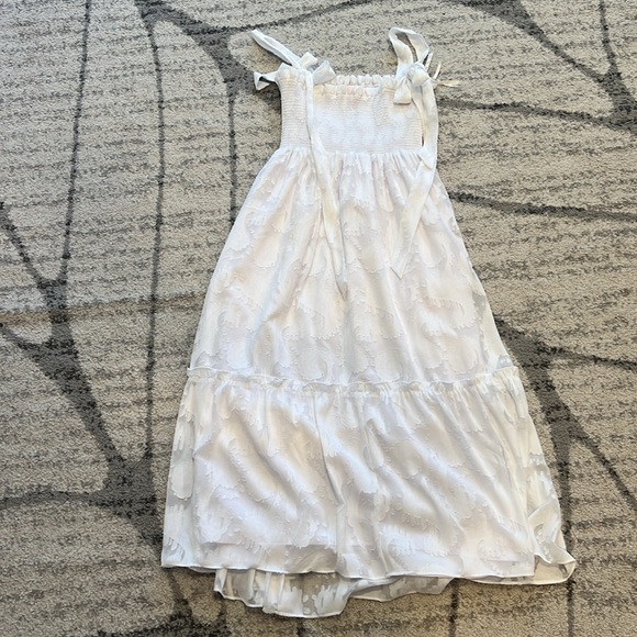 Lilly Pulitzer White Rivera Midi Dress Smocked White Tie Shoulder size Small - Picture 3 of 8